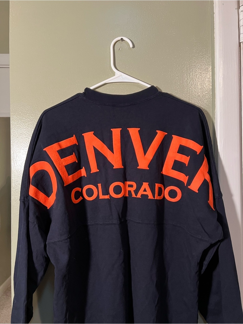 Spirit Jersey Unisex Size Medium Long Sleeve T-Shirt Navy Blue Orange Denver CO - Picture 7 of 10
